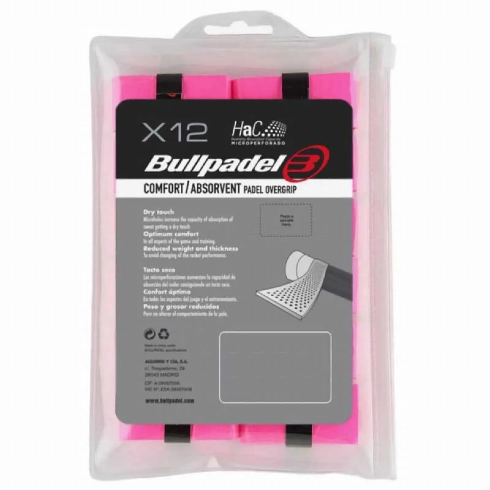 Bullpadel Mikroperforowane fluo 12 szt. pink